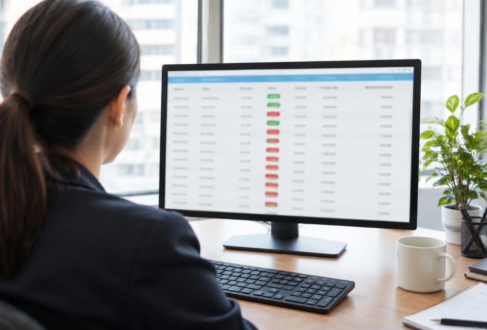 Accounts receivable team monitoring outstanding invoices