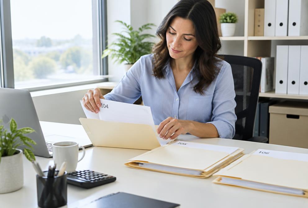 Commercial invoice documents arranged for review