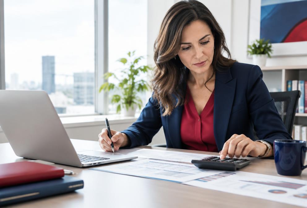 Finance manager planning upcoming business cash needs