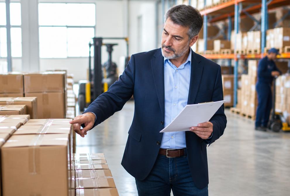 Distributor verifying a confirmed product order