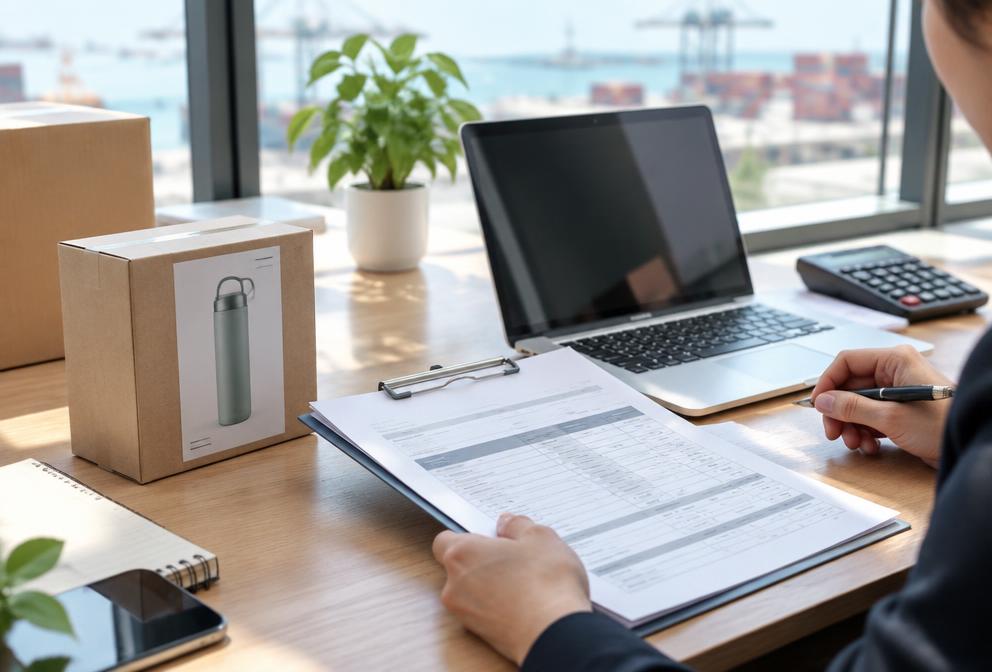Purchase order paperwork at a supplier desk
