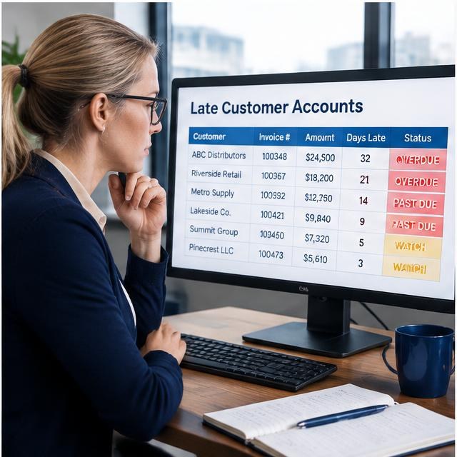Overdue customer ledger